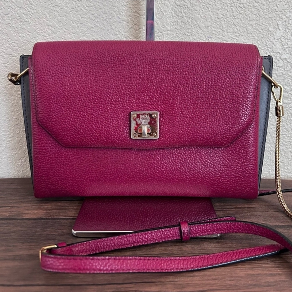 AUTHENTIC MCM Limited Edition LeatherColorblock Crossbody Bag